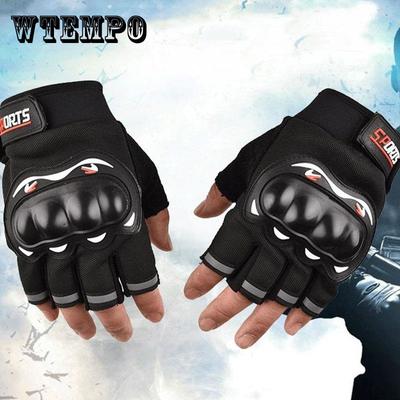 Guantes protectores de medio dedo para motocicleta, para hombre, de medio dedo, para deportes al aire libre, transpirables, para las cuatro estaciones
