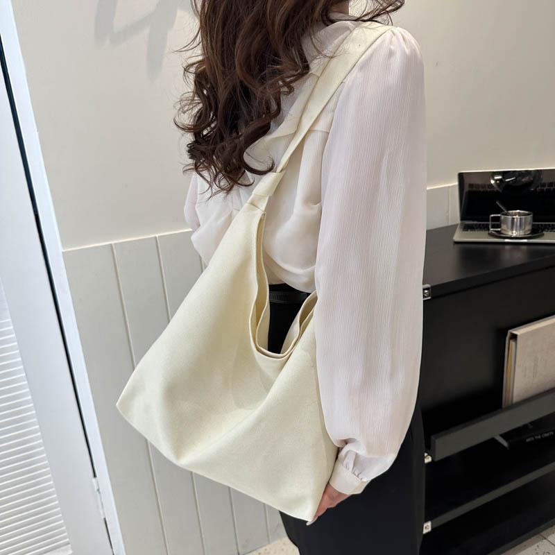 Autumn New Lazy Canvas Tote Bag Korean Style Ins Trendy Crossbody Bag Women Fashion Large Capacity Shoulder Bag