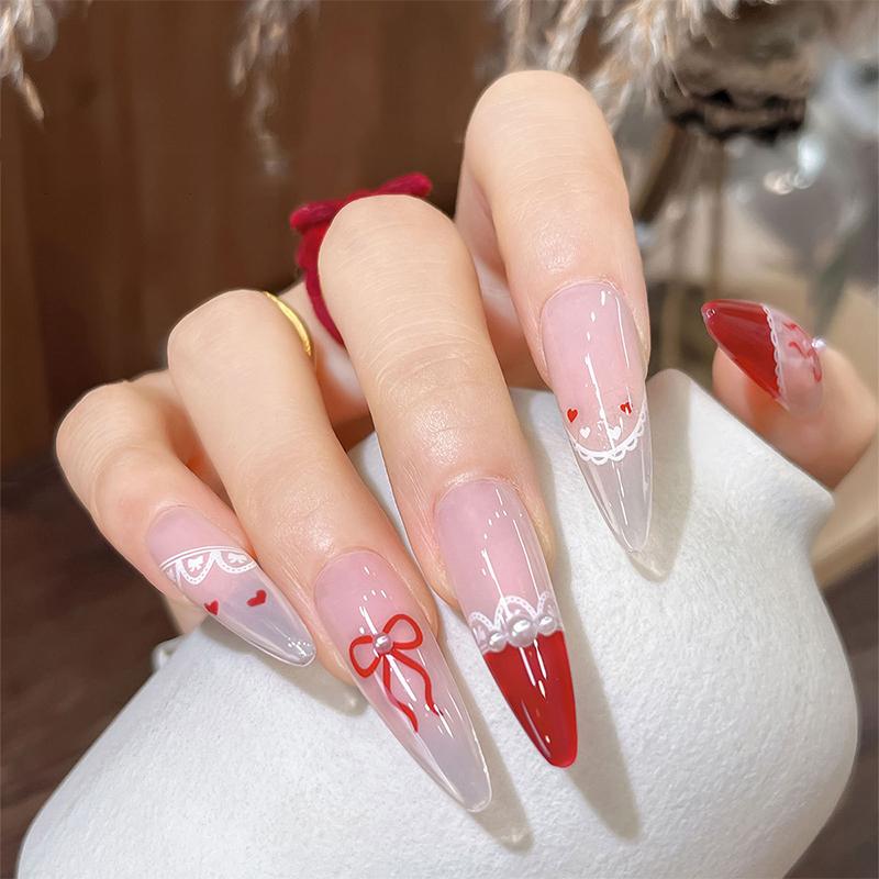 1 Sheet French Bowknot Silk Ribbon Nail Art Sticker Lace Elegant Line Soft Self Adhesive Decoration Manicure Decal