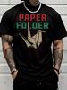 Unisex Summer Cotton Short Sleeve T Shirt Paper Folder Origami Crane Print Crew Neck Casual Loose Art Street Fashion Male Tee