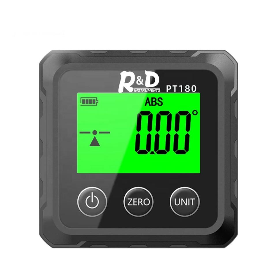 PT180 Angle Protractor Universal Level Box 360 Degree Mini Digital Protractor Inclinometer Tester Measuring Tools 0° and 90° : ±0.1°, the rest : ±0.2° чёрный