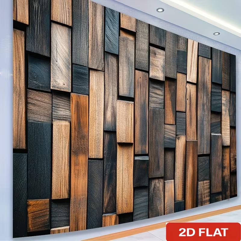 2D Stacked Wood Texture Backdrop for Industrial, Boho and Farmhouse Style 47.2x31.5inch/120*80cm