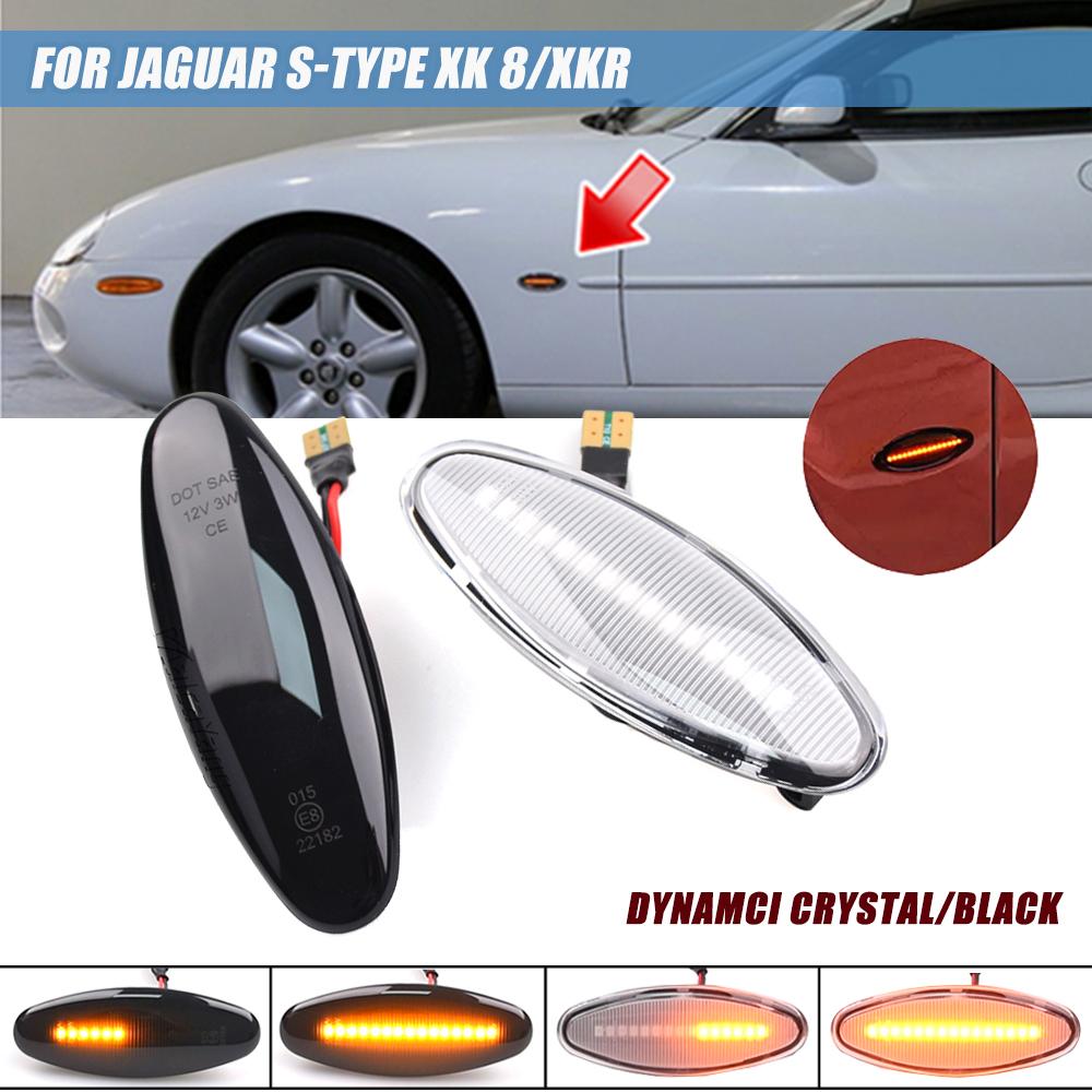 For JAGUAR XK8 S-Type XK 8/XKR XJ X350 Sequential Flashing LED Turn Signal Side Marker Light