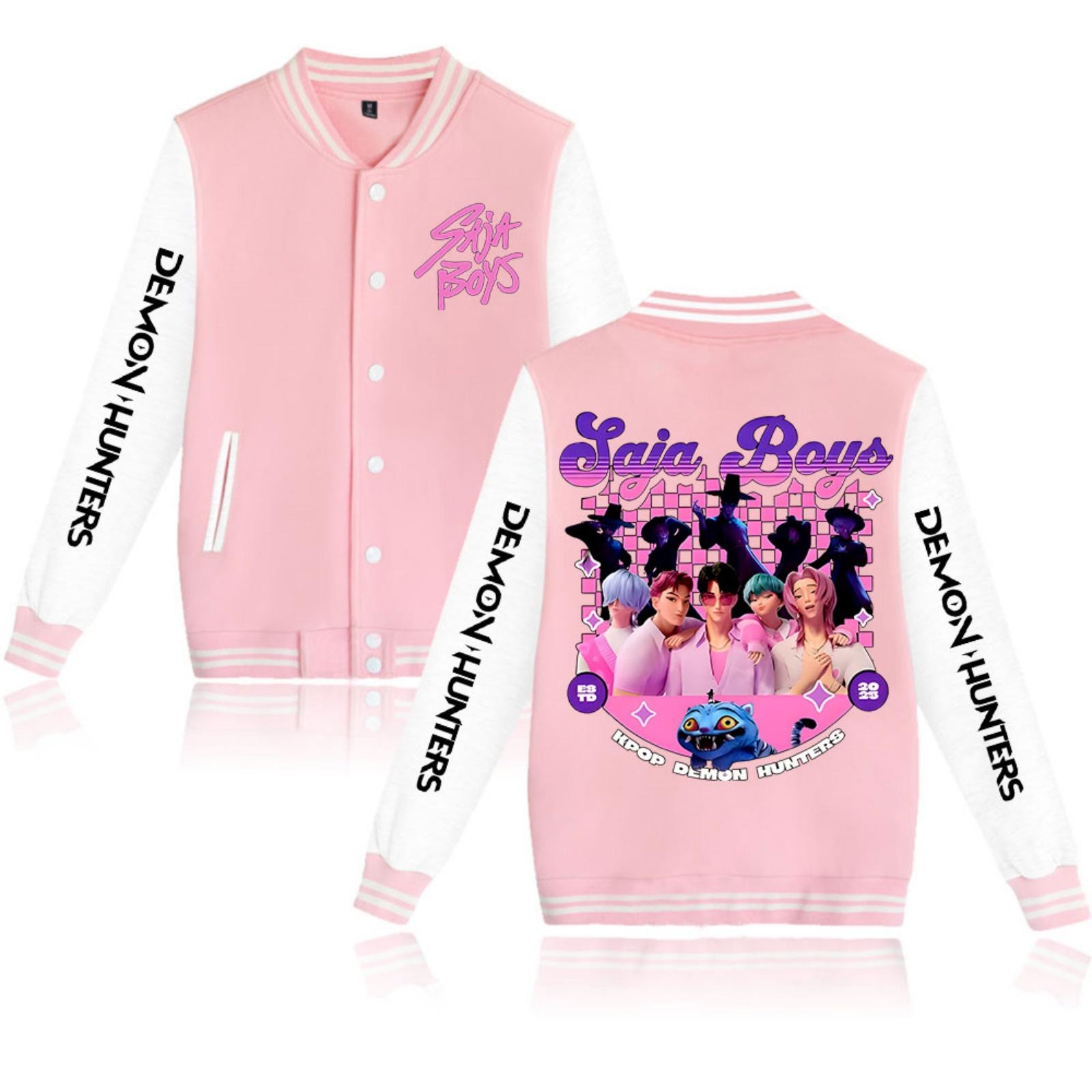 

Модная женская бейсбольная куртка, кардиган с контрастными цветами XS розовый