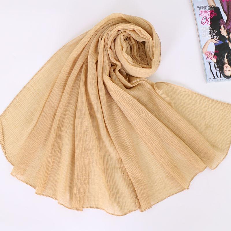 Autumn and winter Bali yarn pleated solid color women's scarf refreshing breathable versatile long scarf shawl style