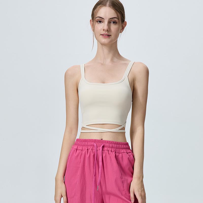 

Women s Shockproof Sports Bra - Crossover Tie Yoga Vest Small