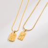 Women European American Stainless Steel Eye Sun Pendant Necklace Vacuum 14K Fashion All Match Classic Necklace For Women