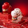 Bao Fu Ma White Ceramic Ornament for Wealth & Fortune: Tea Table Decor, Home Decoration, New Year's Gift