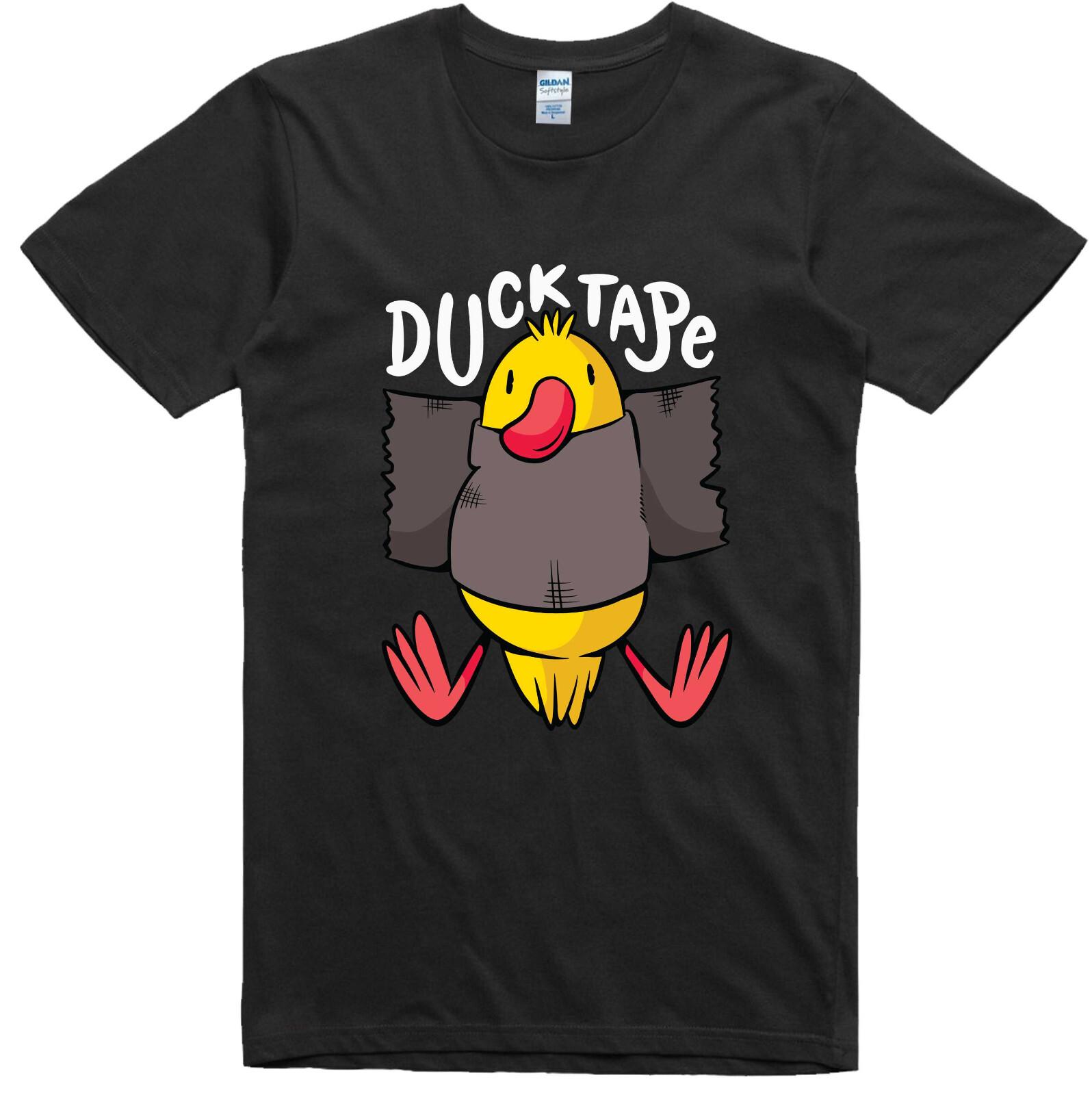 Funny T Shirt Duck Tape Print Regular Fit 100% Cotton Tee S разноцветный