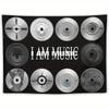 I AM MUSIC Retro CD Collection Tapestry  Perfect for Bold Unique Stylish  Nostalgic Home Decor with Vintage Charm