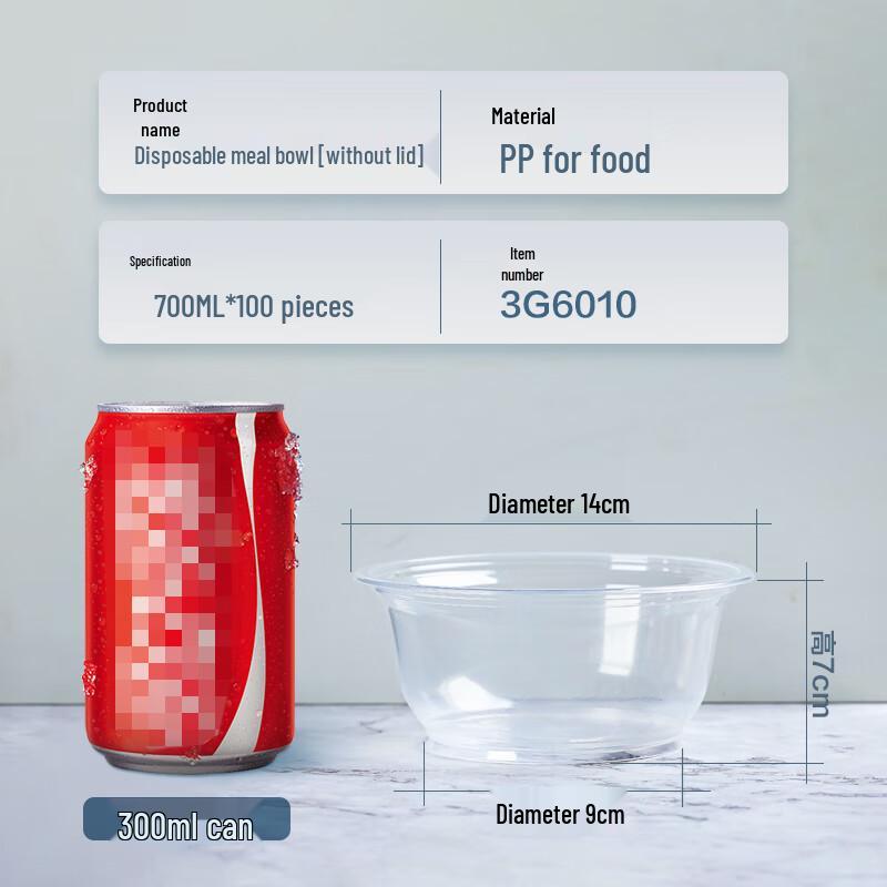 Transparent Disposable Round Plastic Bowls