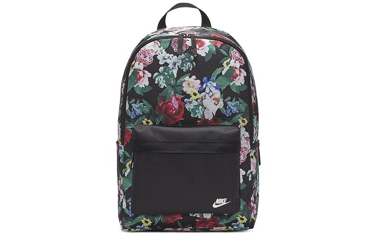 Nike Heritage Print Polyester Backpack Regular Unisex Black DB4715-010