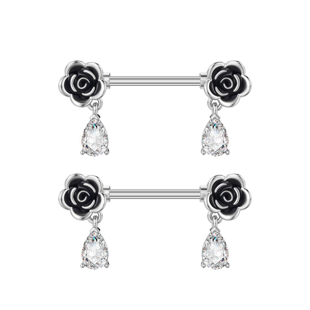 2 bucăți drăguț urs fluture dangle piercing mamelon oțel inoxidabil cruce stea agățat mamelon scut barbell pentru femei inele mamelon