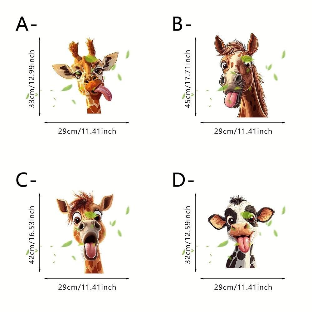 Abnehmbares Giraffen-Dekor Selbstklebende Wandaufkleber Kreativer Fensteraufkleber Wohnzimmer-Dekoration