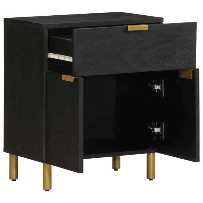 VidaXL Bedside Table Black 50x33x60 Cm Engineered Wood, Side Table, Bedside Cabinet, Side Table for Bedroom, 4017659