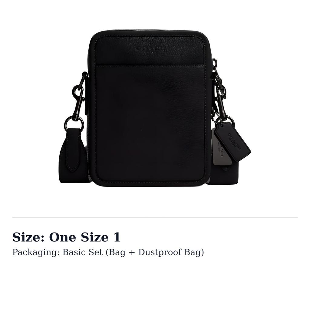 COACH Sullivan Pebble Texture Leather With Smooth Calfskin Crossbody Bags Small Men's Black & Copper & Black CP178-JIBLK