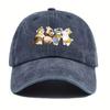 Cute Animal Group Print Baseball Cap Unisex Washed Adjustable Casual Outdoor Summer Sun Hat