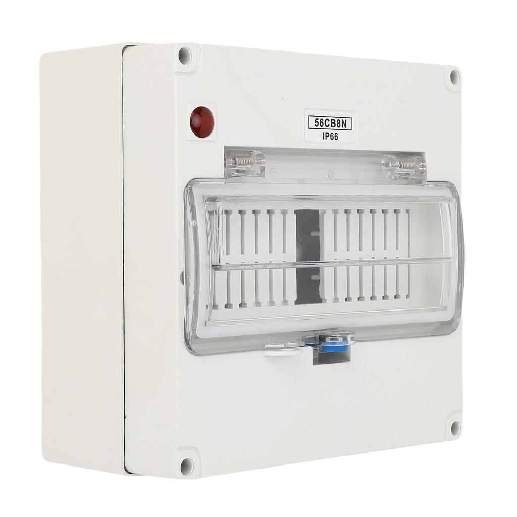Power Distribution Box with Indicator Light 8 Way Outdoor Circuit Breaker Enclosure IP66 Water Proof Plastic