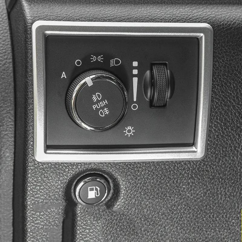 For Jeep Grand Cherokee 2014-2015 2017 2018   Car Headlamps Adjustment Switch Cover Trims Auto ABS Styling Accessories
