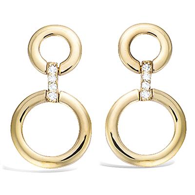 [L7659] - Χρυσό Επιμεταλλωμένα Σκουλαρίκια 'Sissi' λευκό χρυσό - 27x15 mm