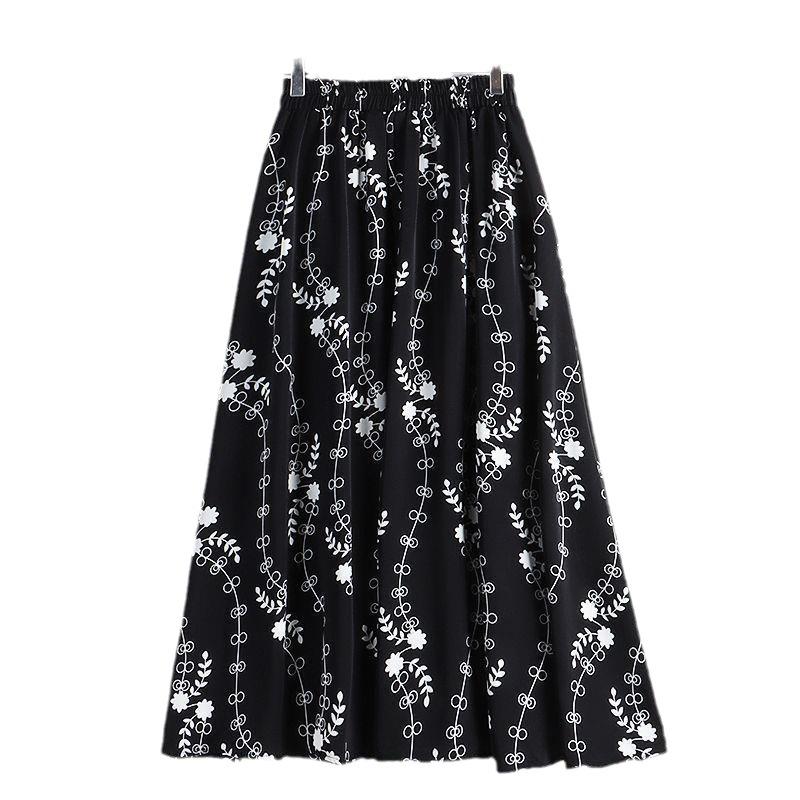 Nová sukně s vysokým pasem, potiskem, úzkého střihu, středně dlouhá, s velkým kyvadlem