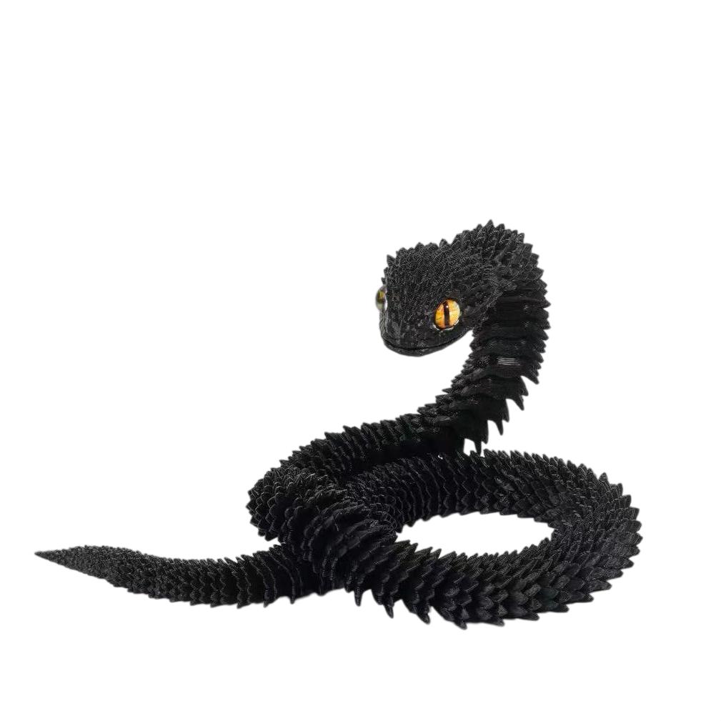 30Cm New 3D Printed Snake Realistic Snake Statue Movable Joint Fidget Toys Simulation Desk Ornament Animal Model Gift