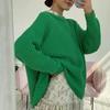 Jesienny Luźny Sweter Dzianinowy Pulower Casual dla Kobiet Moda Nowy Długi Rękaw Okrągły Dekolt Zimowe Swetry Kobiety Elegancki Gładki Ciepły Dzianinowy Sweter 25722