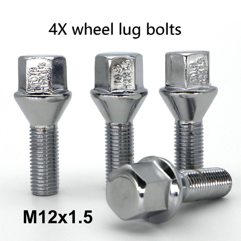 4x Bilhjulbolter Muttere M12X1.5 17mm Sekskant For BMW 1 3 5 6 7 Serie Z1 Z3 Z4 X1 X5 Mini E82 E88 E90 E92 E93 E39 E60 E65 E89