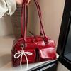 Solid Sewing Thread Fashion Glossy PU Shoulder Bags Fashion Versatile Hand Bags 2026 Hot Sale Bags for Women Bolsas Femininas