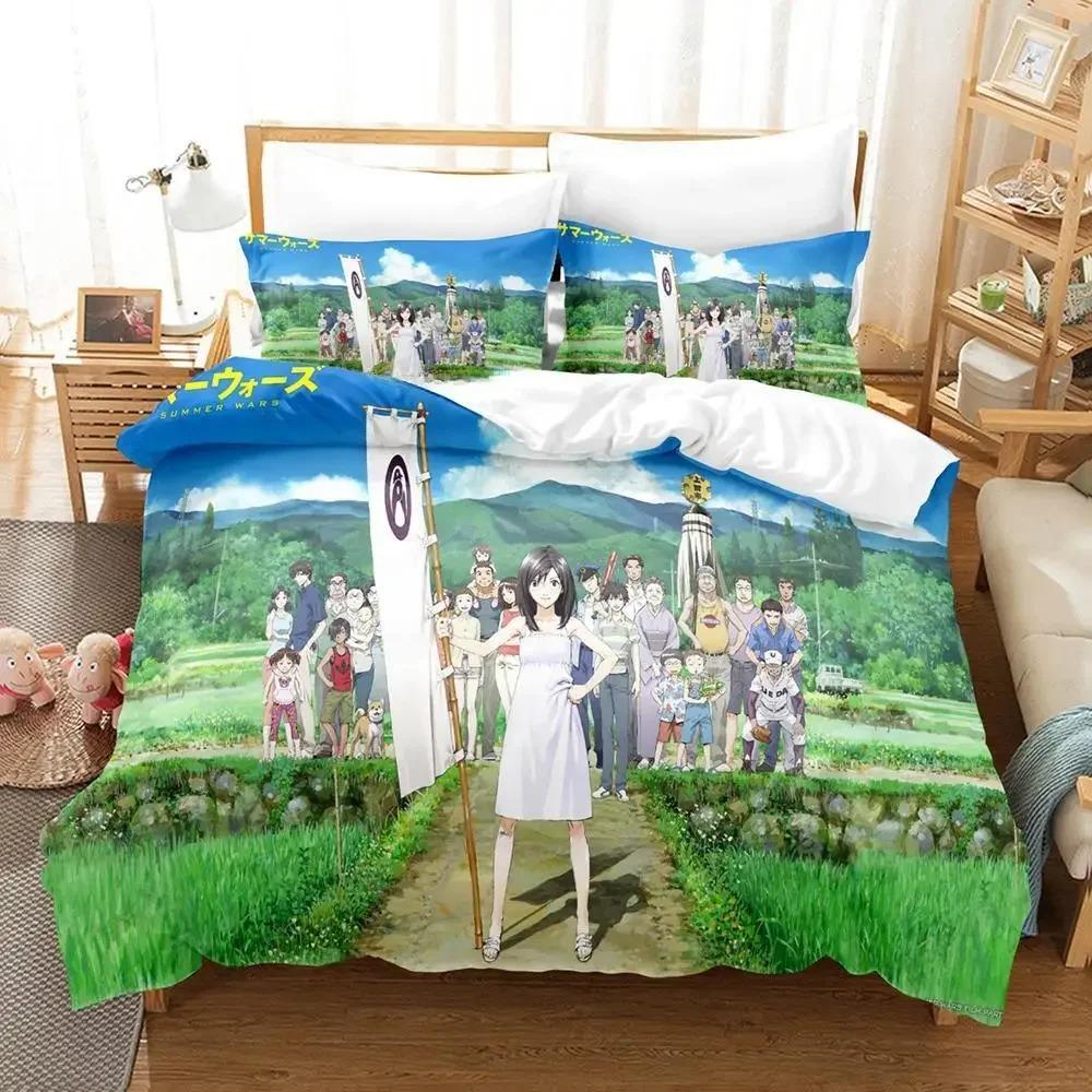Bequemes Anime-Print-Bettwäsche-Set Mit Bettbezug und Kissenbezügen Einzel-Twin-Voll-Queen-King-Größen Für Erwachsene und Kinder