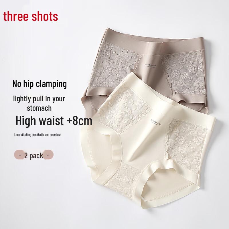 

Женские трусы-слипы Sanqiang с высокой талией, легкой коррекцией фигуры, 7A антибактериальным кружевом 2XL