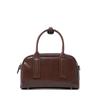 Leather Women'S Bag Bowling Bag Crystal Vegetable Tanned Tire Cowhide Boston Bag Versatile Crossbody Bag