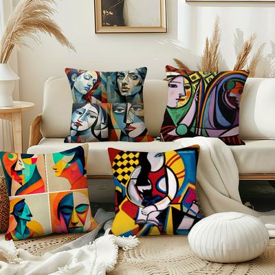 Art P-Pablo P-Picasso Aesthetic Cushion Cover Pillow Cover Decoration Room Home Sofa Living Office Car Nordic Simplicity