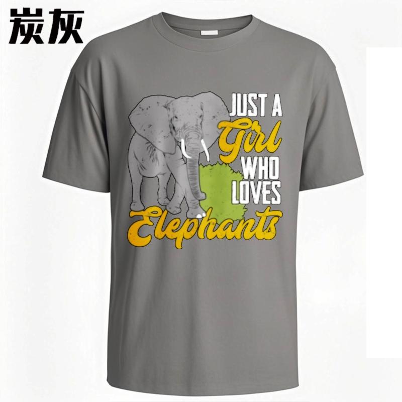 Everyday Tee New Arrived Boys Crew Neck Tshirt Streetwear Just A Girl Who Loves Elephants Stylish For Unisex Tops Breathable Tee