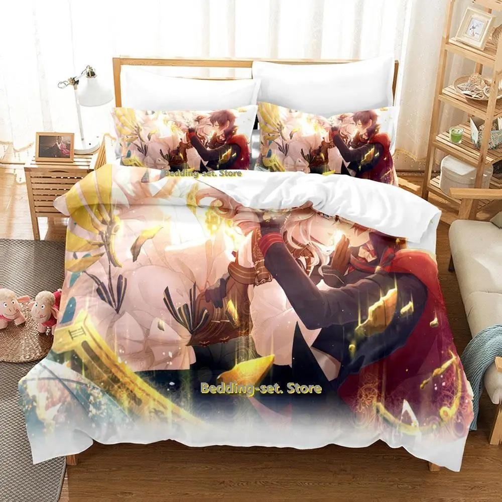 Neues Code Realize Guardian of Rebirth Bettwäscheset Cartoon Anime dreiteiliges Set Erwachsener Kind Schlafzimmer Bettbezugsets 3D Kawaii