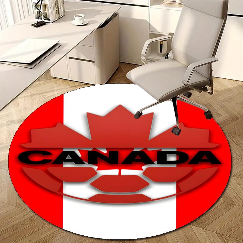 Personalized Canada National Soccer Round Chair Office Rug - Perfect for Mat, Office Chair & More - Ideal Gift for Birthdays and Holidays