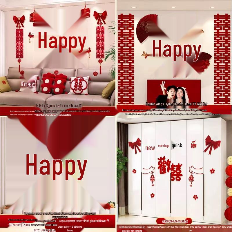 Wedding Ceremony Room Décor Set: Bridal & Groom's Room, Living Room Sofa & Background Wall Decorations