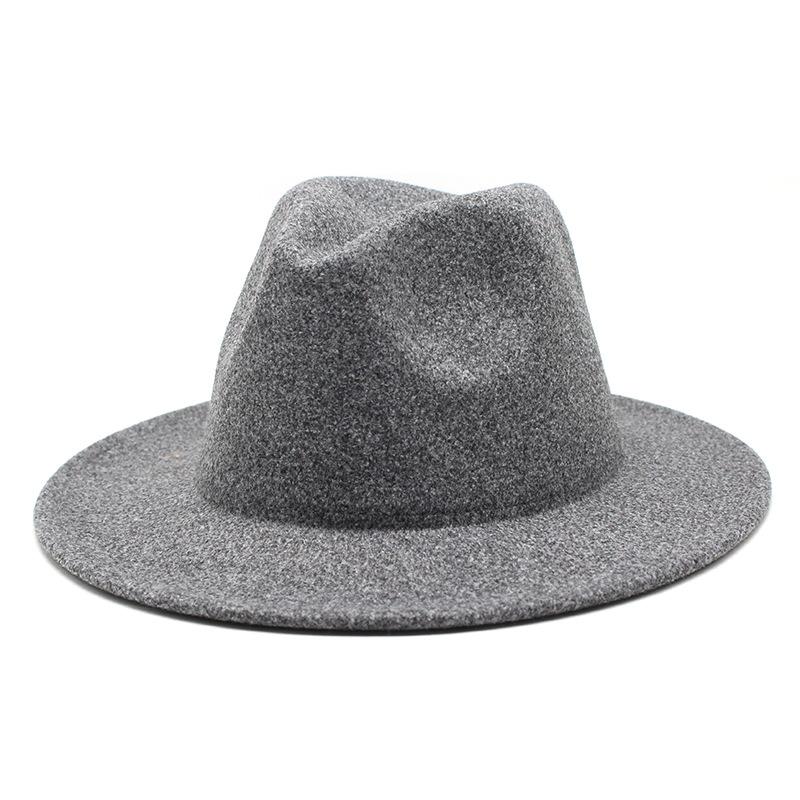 High-Quality Woolen Top Hat Women'S British Retro Rolled-Brimmed Jazz Hat Men'S Casual Felt Hat Top Hat Lmn431