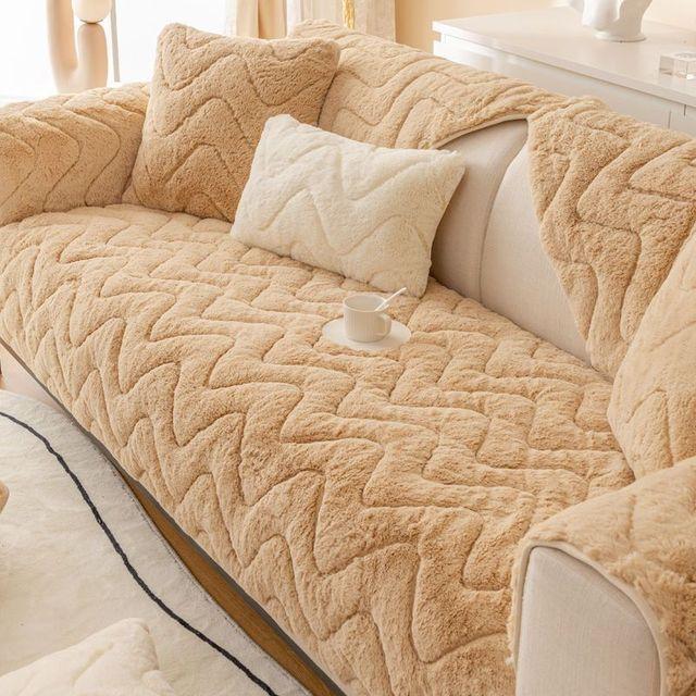 Tlustý plyšový potah na pohovku prodyšná protiskluzová podložka na pohovku zimní teplá severská pohovka ručník pohovka polštář do obývacího pokoje domácí dekorace