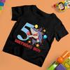 Shark Birthday Digital Funny Print Children's Short Sleeve T-shirt Suitable for Everyday Wear In Summer