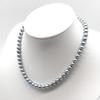 High-Luster Akoya Pearl Necklace Natural Jewelry Blue Gray Approx 43cm 7.0mm–7.5mm 31.7g Silver Hardware