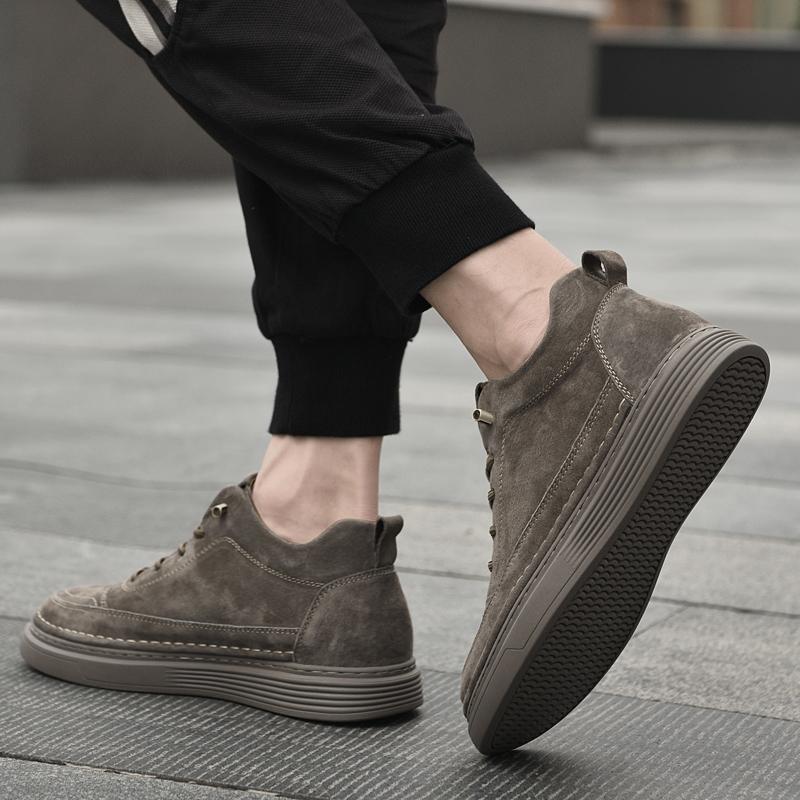 Fashion Men Shoe Men's All-match Leather Sneakers Waterproof Vulcanized Shoes Men Comforthable Walking Shoes Lace-Up Men Casual Shoes