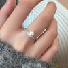 V-Shaped Pearl Diamond Ring - Adjustable Luxury Gift for Women