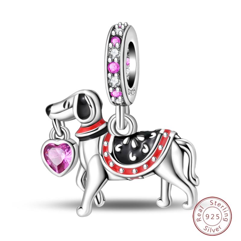 Sweety Copper Cake Poodle Crown Flowers Lover Luminous Charms Beads Fit 3Mm Bracelets Diy Fine Jewelry Making