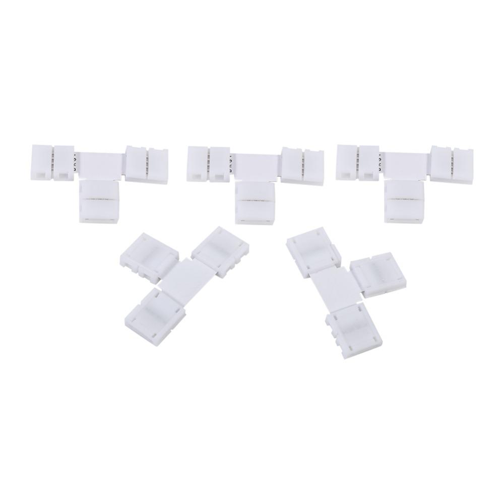 5 Pack T Shape X Shape LED Strip Connector 4 Pin LED Connector RGB LED Strip Connector  DIY Lighting
