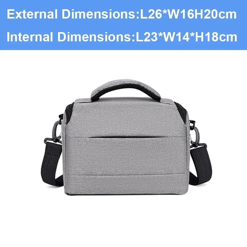 DSLR Camera Bag Handbags Nylon Shoulder Bag Camera Case Portable Cameras Bag for Sony Nikon Canon Panasonic Fuji SLR Camera серый