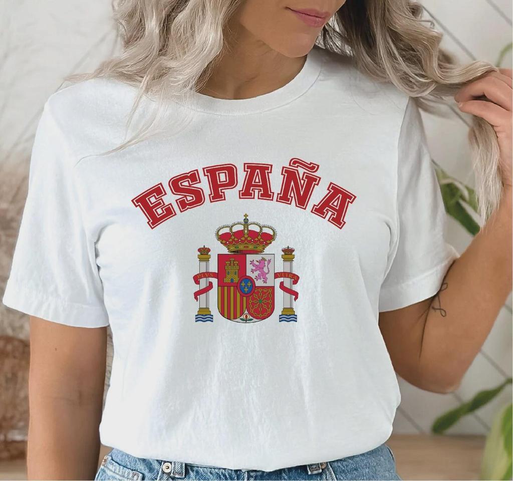 Espana T-Shirt, Coat of Arms of Spain Tshirt, Spain Travel Shirt, España Madrid Barcelona Shirt,Spain Friands Travel Shirt P-555