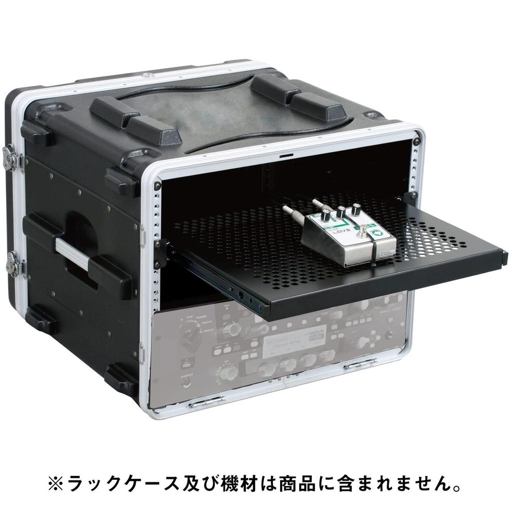 Kikutani 19-inch Rack Mount Sliding Mesh Tray, 1U, Black, STR-268