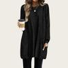 Fashion Women Knit Long T-shirts Women Loose Fit Long Sleeve Pockets Pullover Sweater Casual Autumn Winter Solid Color Chunky Knit Top
