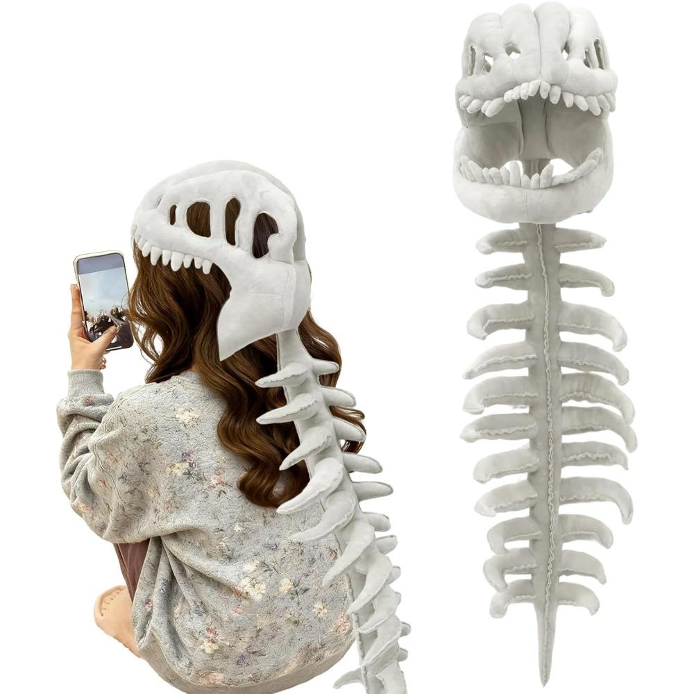 Spinosaurus Plush Dino Outfit 3D Skull Headpiece with Plush Spine Wearable Dinosaur Skeleton Great for Dress-Up